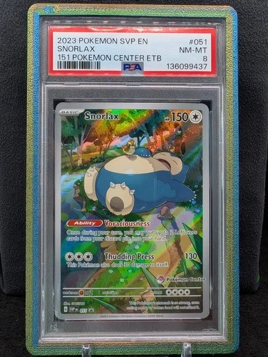 Snorlax 051 Pokemon Center Exclusive  PSA 8 Scarlet & Violet Promo Cards