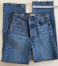 Levi  s Women  s Ribcage Straight Ankle Button Fly Jeans Blue Color Size- 24x27