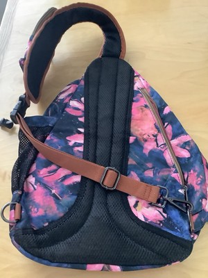 BAOSHA Boho Sling Backpack Floral Navy &Pink Adjustable  display picture 3