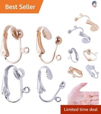 20pcs Gold Silver Brass Clip On Earring Converters Jewelry Accessory