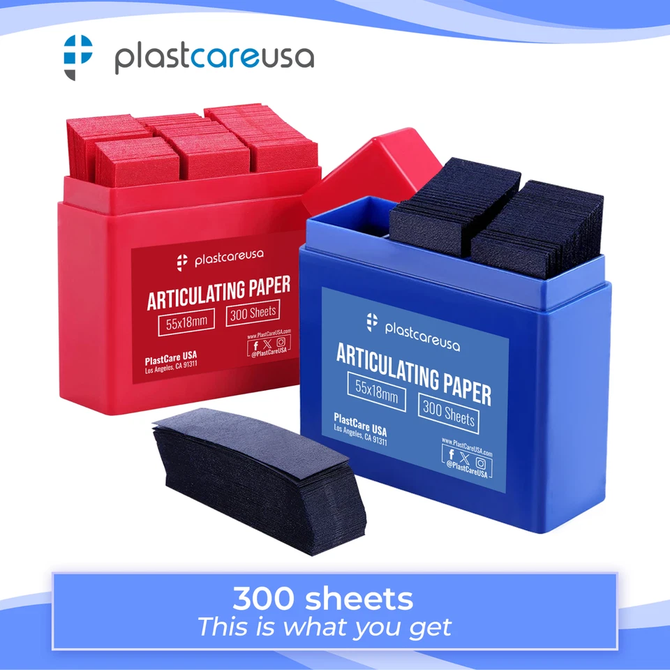 Tiras de papel articulado dental recarga 100 micras 55×18 mm 300/caja rojo azul Foto 3 de 4
