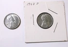 1943 P  Lincoln Cents Fine 2 coin Lot