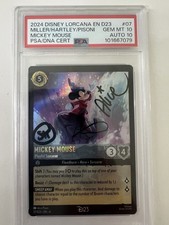 🔥 Disney Lorcana D23 Promo Mickey Mouse Playful Sorcerer #07 AUTO 10 GEM MT 10