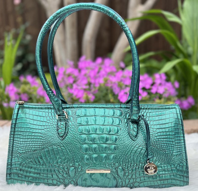 NWT Brahmin Sophia Mystic Green Melbourne Shoulder Bag Satchell Leather Purse