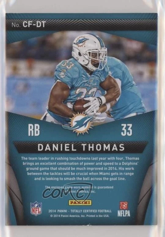 2014 Panini Totally Certified Certified Fabrics Daniel Thomas #CF-DT - Image 2 of 2