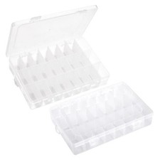 2 Pack 24 Grids Plastic Storage Box Clear Organizing Containers with
