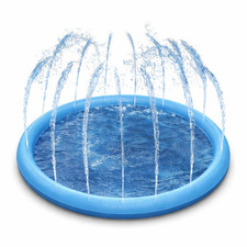 Splash Pad 59'' Kids & Dogs Anti-Slip Sprinkler Pad Pool– Navy Blue