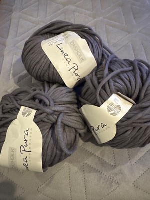 Lana Grossa Linea Pura Cashsilk  012 Gray 50g NEW Lot of 3 Balls