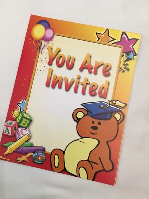 PRE-SCHOOL/KINDERGARTEN GRADUATION EXERCISES INVITATIONS W/ENVELOPES, PACK OF 25