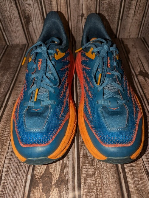 Hoka One One Speedgoat 5 Blue/ Orange Trail Running Shoes Women's 9.5 B