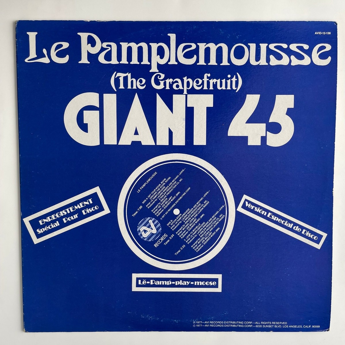 Le Pamplemousse レコード LP Le Pamplemousse Get Your Boom, Boom Around The Room 12