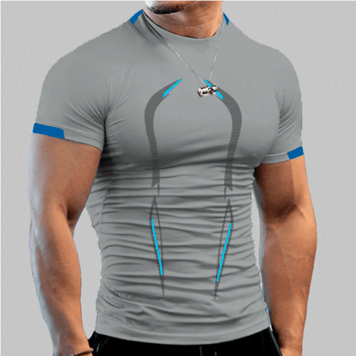 Men Fitness Sports Breathable Short Sleeve Quick Drying Short Sleeve T-Shirt - Picture 6 of 17