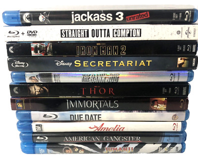 11 Movies 3D Blu Ray Lot Jackass Compton Thor Bank Job Iron Man 2 Immortals Due