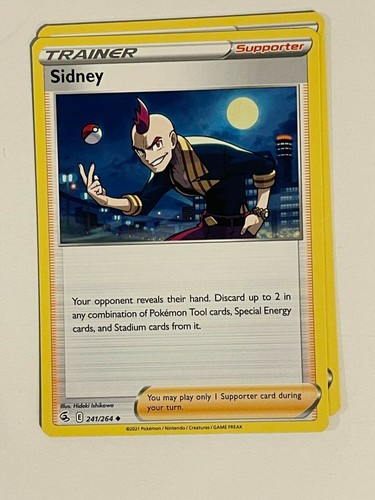 sidney pokemon card value (Full Art) Ultra Rare 264/264 Fusion Strike Singles Your opponent reveals their hand Sidney 264/264 Full Art Trainer