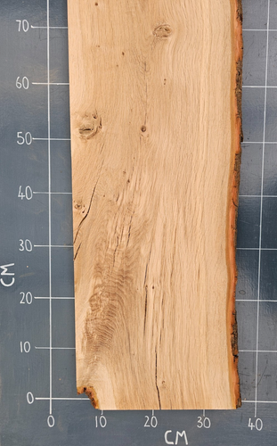Kiln Dried Planed Oak Slab Board Waney Live Edge (132.5cm x 31.5cm x 36mm) - Picture 2 of 10
