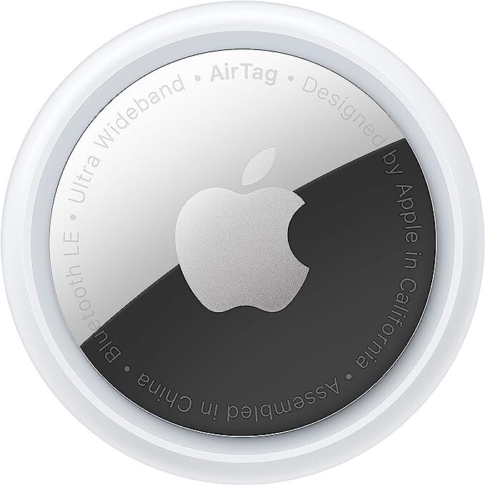 Apple AirTag tracker Bluetooth blanc et argent localisateur pour clés et bagages
