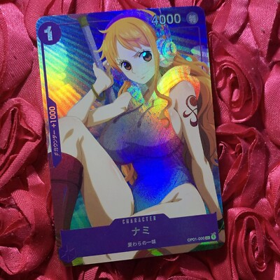NAMI ONE PIECE PLAYFUL Goddess Waifu Anime Holo Card Boots