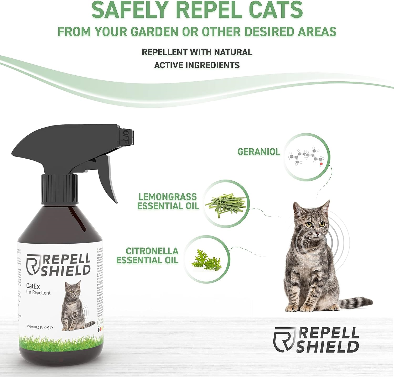 RepellShield Cat Repellent Spray Indoor & Outdoor Stop Cats Urinating