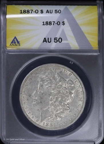 1887-O $1 Morgan Silver Dollar ANACS AU 50