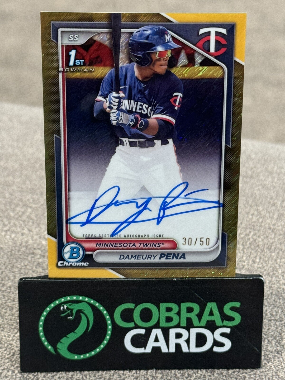 2024 Bowman Chrome Gold Shimmer Refractor 1st Auto DAMEURY PENA 30/50