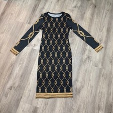 SHEIN SXY Chain Print Split Hem Bodycon Dress