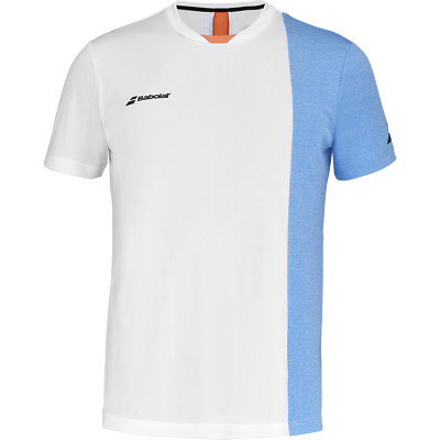 Babolat PLAY CREW NECK TEE BOY White/Blithe Blue Hthr