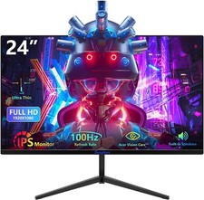 24 inch Computer Gaming Monitor Built-in Speakers 100Hz Refresh Rate 16:9 Aspect