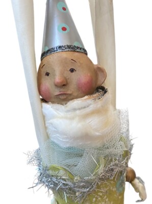 Vtg Lib Cummings Mead Larkspur Lane Christmas Cone Ornament Door Hanger Clown