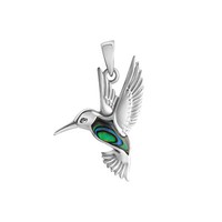 AnhäNger 925 Sterling Silber Glanz Poliert Rhodiniert Motiv Eisvogel Abalone V