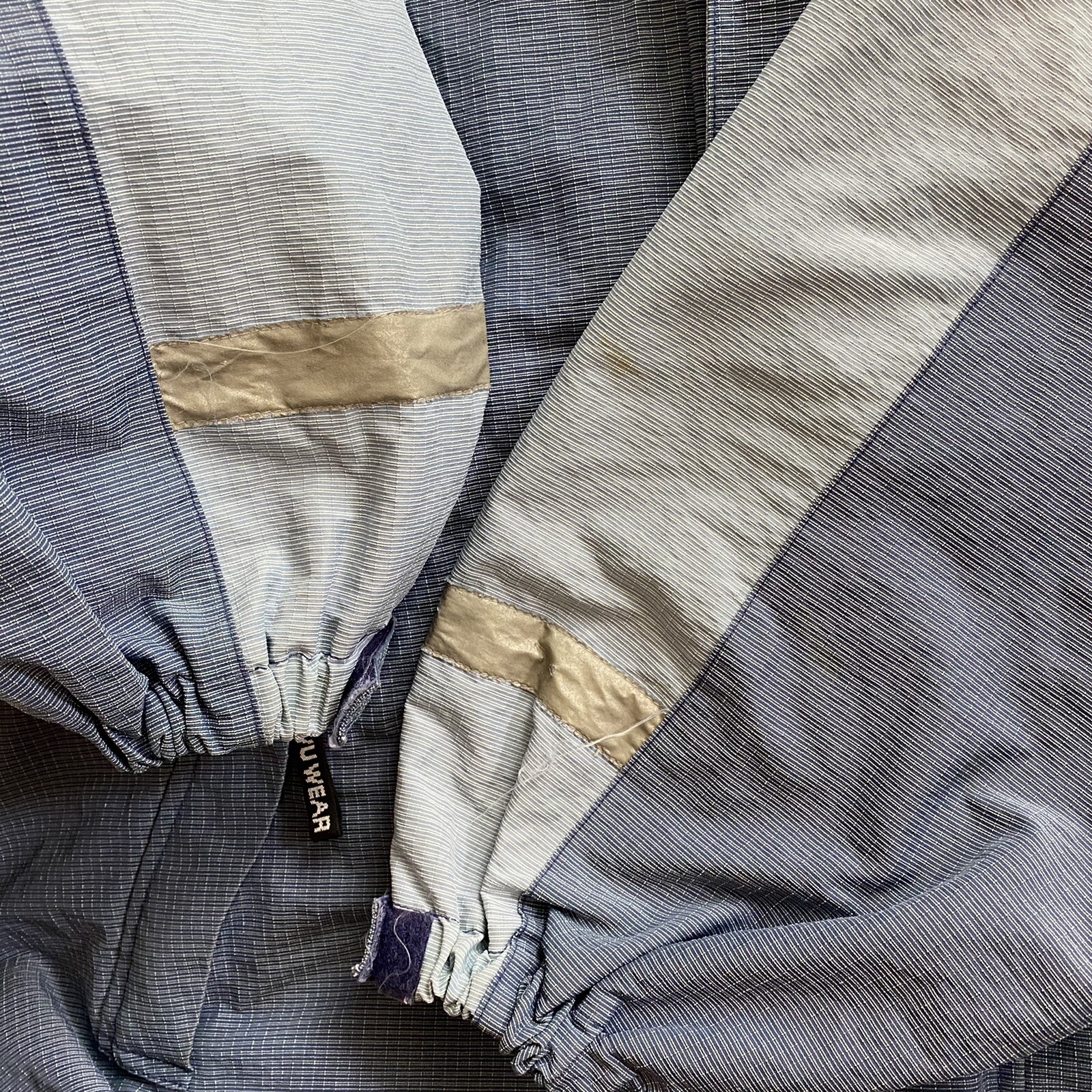 Vtg 90s Wu Wear Mens Windbreaker Jacket 3XL Blue Two Tone Wu Tang Clan