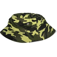 Mens Green Camo Bucket Hat Fishing Hat Visor Hiking Summer 22-22.5 NWOT