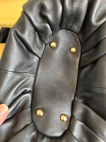 Modalu London black leather handbag with stud detail and suede detail on front - Picture 10 of 11