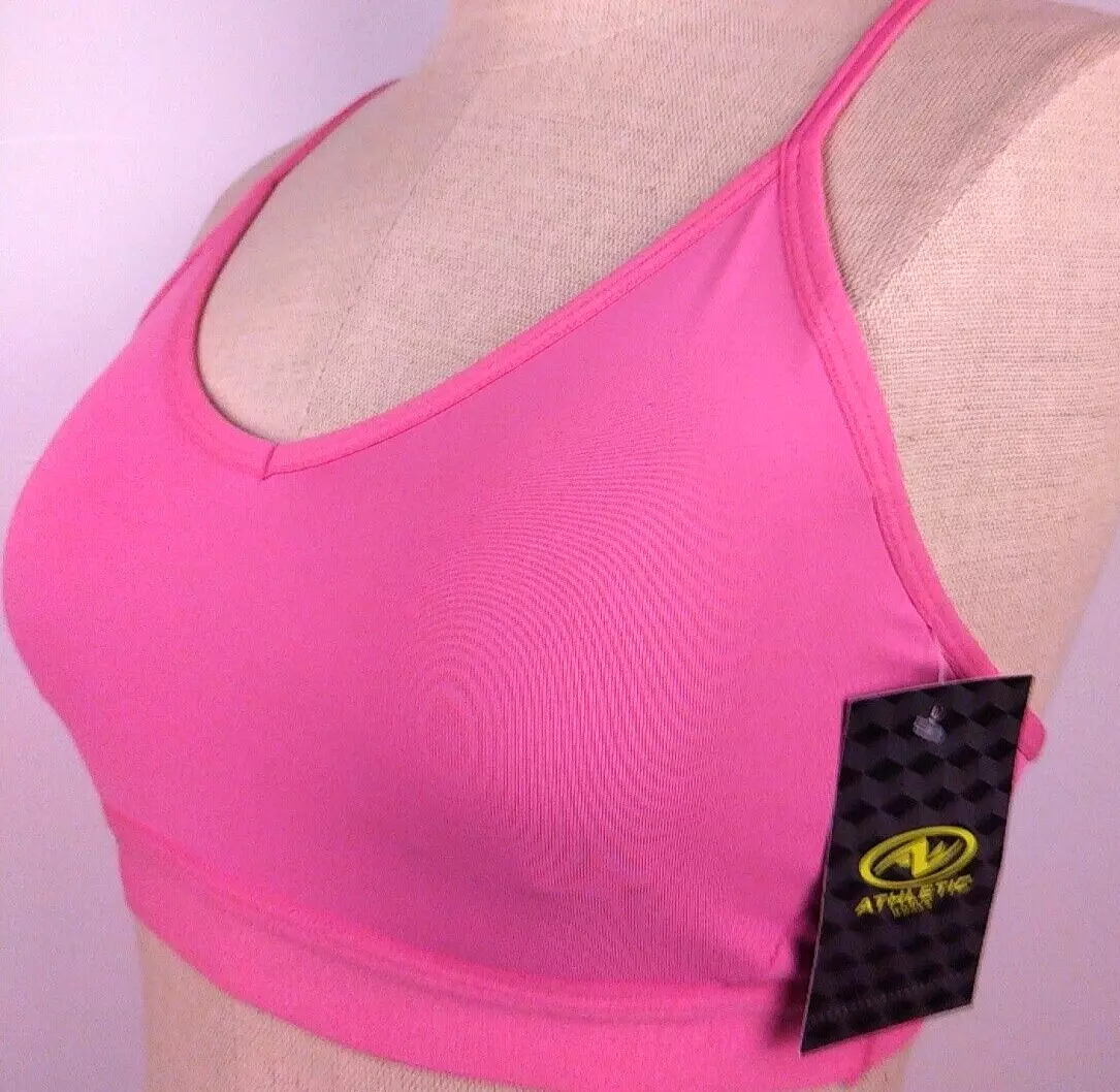 Athletic Works RN 52469 Pink Wireless Sports Bra Size S 4 6 New 1