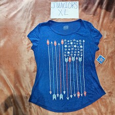 New Juniors XL Arrows US Flag Made in America Burnout Graphic Tee NWT 15-17