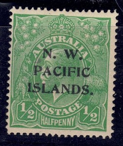 New Guinea - NWPI 1915-16 1/2 d. Green KGV - Mint Hinged THIRD SETTING