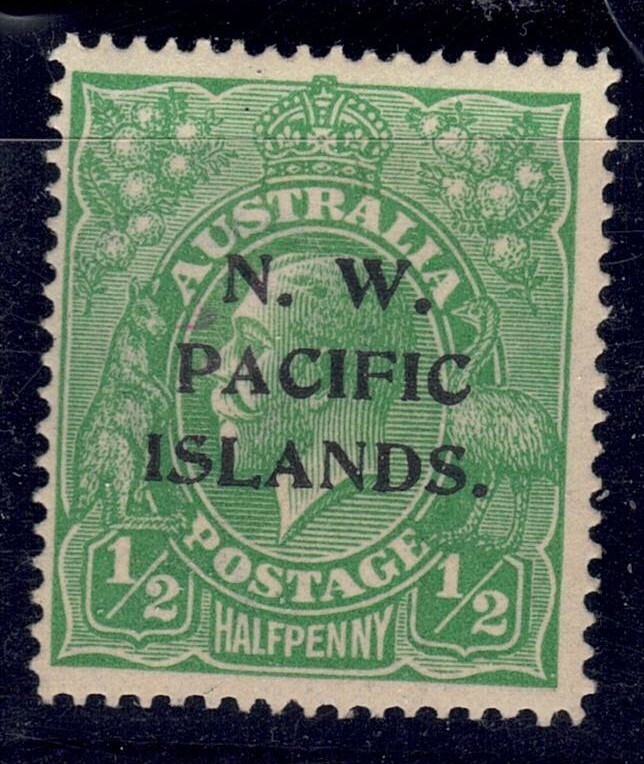 New Guinea - NWPI 1915-16 1/2 d. Green KGV - Mint Hinged THIRD SETTING