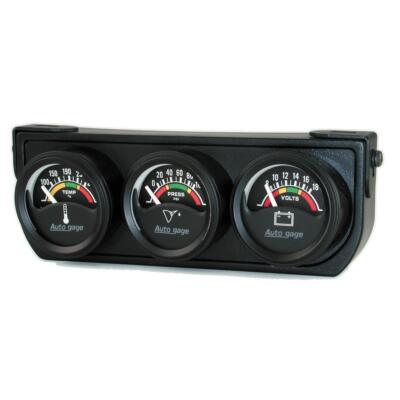 Autometer 1-1/2in Oil Press/Volt/Water Temp Gauge Console AutoGage