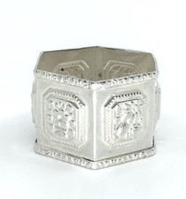 Antique 1860s Coin Silver Hexagonal Napkin Ring 0.77 OZ