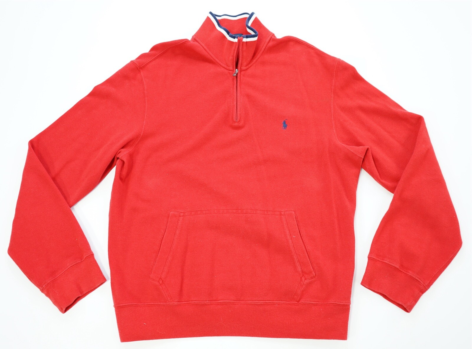 Rara Felpa Pullover Vintage POLO RALPH LAUREN Small Pony 1 4 Cerniera Anni '90 Rossa M