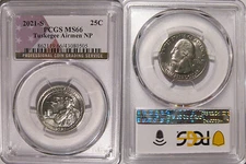 2021 S Tuskegee Airmen NP Quarter 25c PCGS MS66