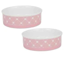 Bone Dry Set of 2 Trellis Paw Pet Bowl Large ( 14170)