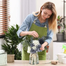 Fake Flowers in Vase Artificial Arrangement Floral Table Centerpieces Decor For