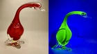 VTG MCM Handblown Murano Uranium Art Glass DUCK / GOOSE Water Fowl Bird Figurine