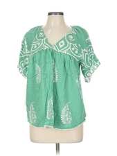 GiGio Women Green Short Sleeve Blouse L