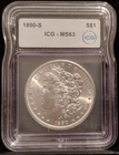 1890-S ICG MS63 Brilliant, Flashy Luster, New slab!