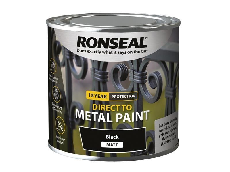 B&Q - Direct To Metal Paint Matt Black 250Ml - Image 3