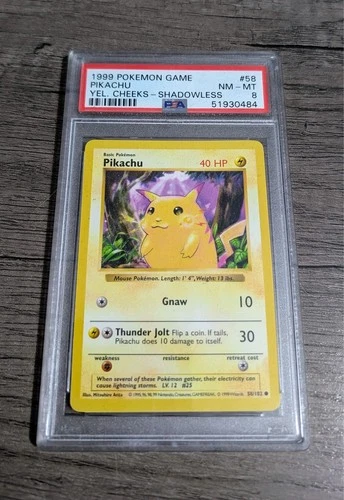 Pikachu 058/102 Base Set (Shadowless) Regular