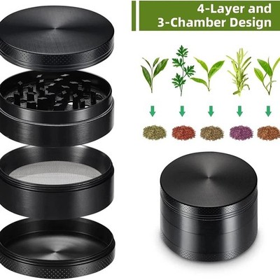 2inch Metal Herb Grinder 4-layer Manual Spice Mill Pepper Mortar Crusher Raw Gra