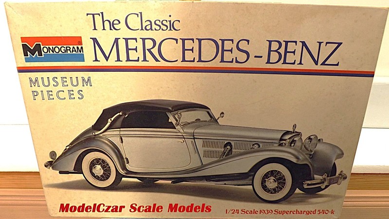 1939 MERCEDES-BENZ 1/24 SCALE MONOGRAM #8202 MODEL KIT, OPEN BOX W/LOOSE PARTS!