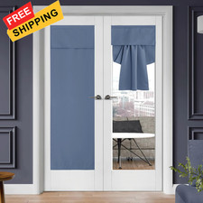 RYB HOME Sidelight Door Curtains Privacy 12"W x 69"L Pack of 1 , Stone Blue